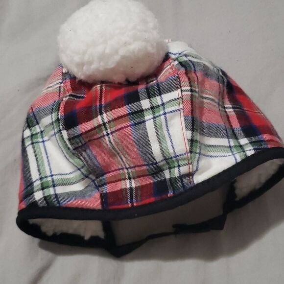 💙Plaid Infant Winter Pom-Pom Hat - Picture 2 of 6